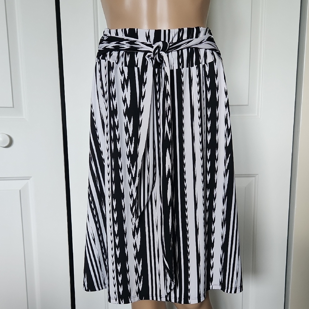 Robert Louis Black and White A-Line Cocktail Skirt
